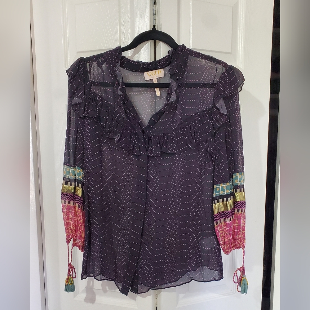 Anthropologie Verb Magda Ruffled Buttondown